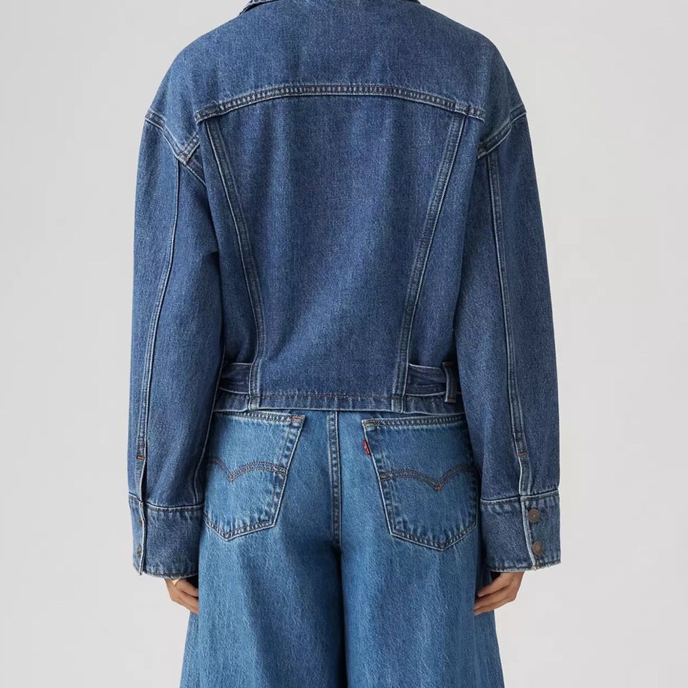 Levi’s Blue Denim Biker Jean Jacket - Picture 4 of 5